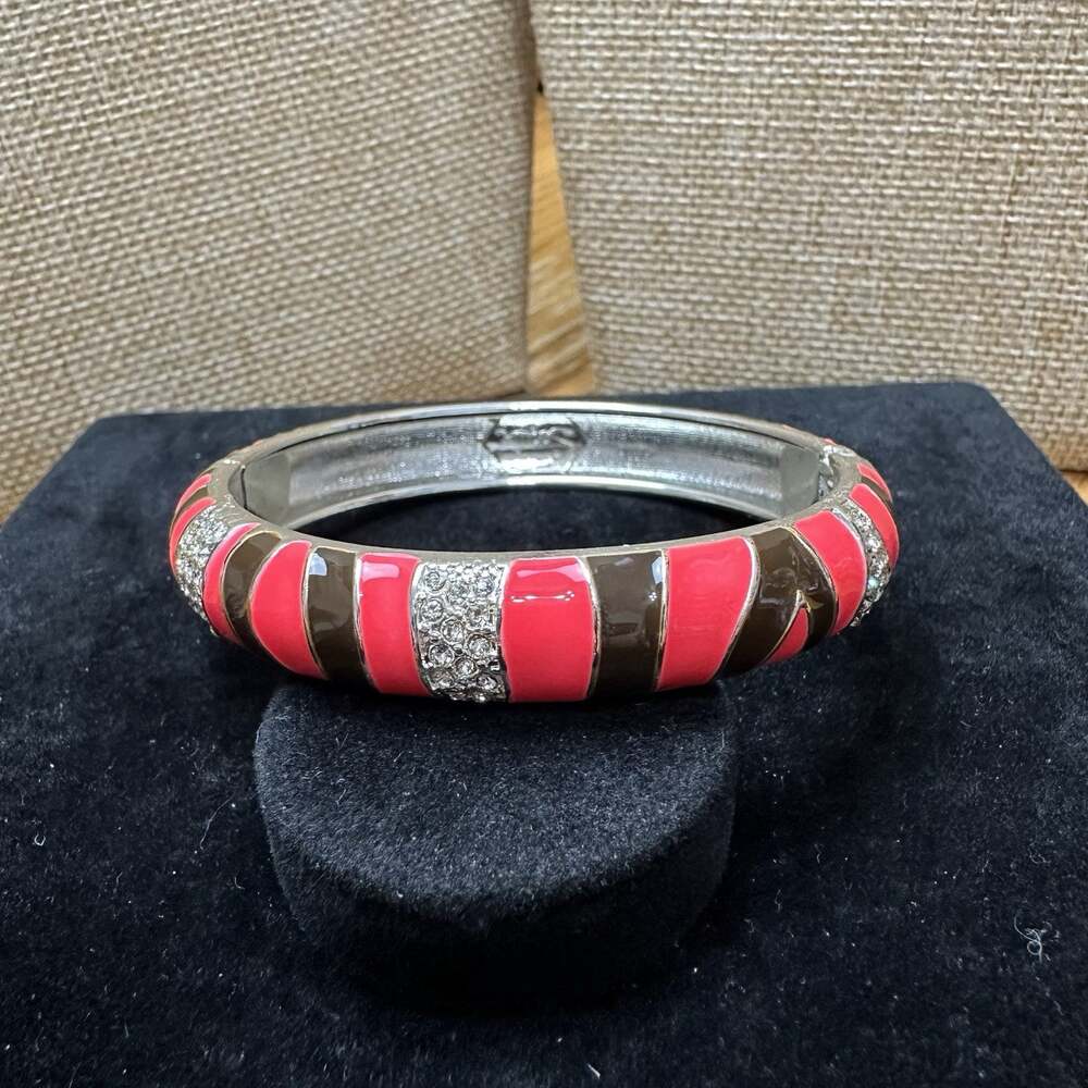 Sequin Nordstrom Multicolor Silver Tone Statement Enamel Bangle Bracelet #590